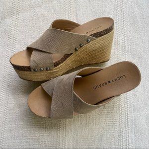 Lucky brand wedge sandals size 6